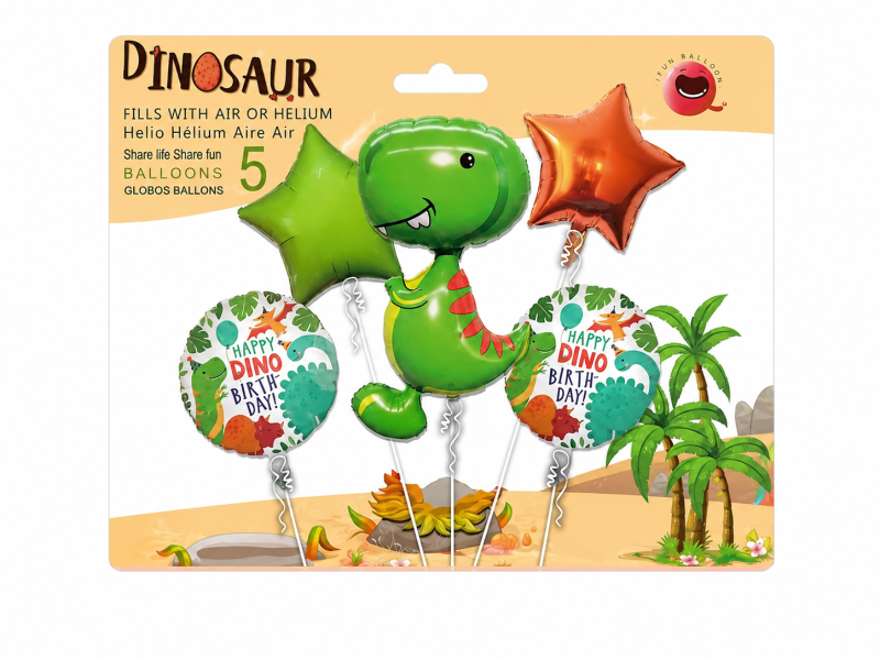 BALLONS-ALUMINIUM-PQTX5-THEME-DINOSAURE