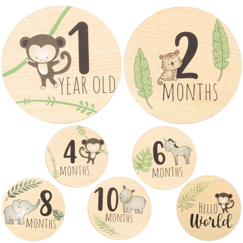 CARTE-ETAPES-POUR-PHOTOS-12-PREMIERS-MOIS-BEBE-THEME-JUNGLE