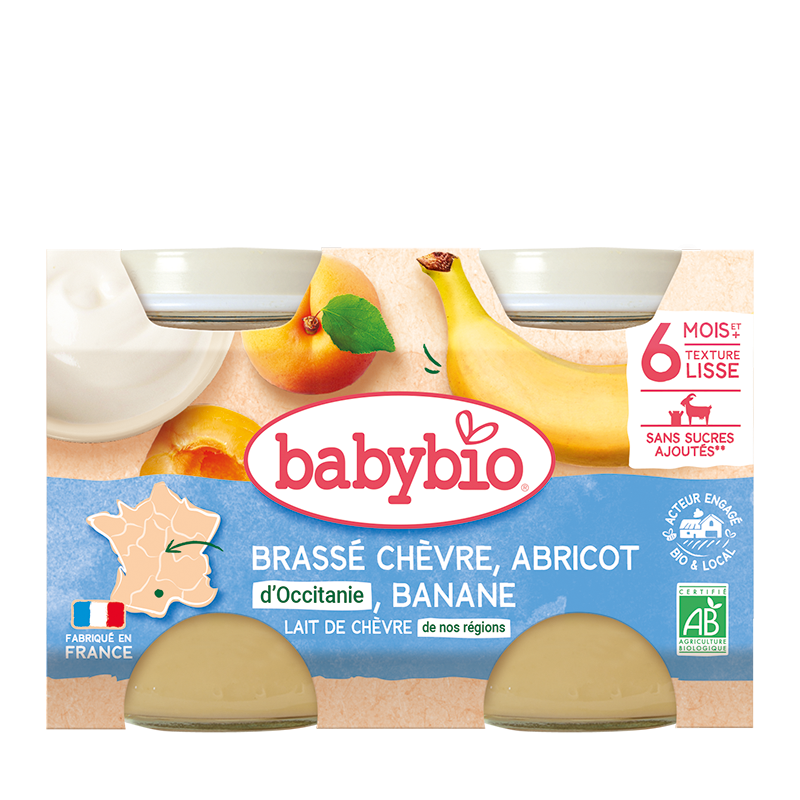 PETIT-POT-BRASSE-CHEVREABRICOTBANANE-TEXTURE-LISSE-SANS-SUCRE-AJOUTES-PQTX2X130G