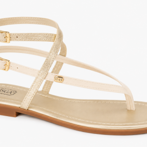 SANDALES-DOREE-BLANCHE-CROISEE-KLIN