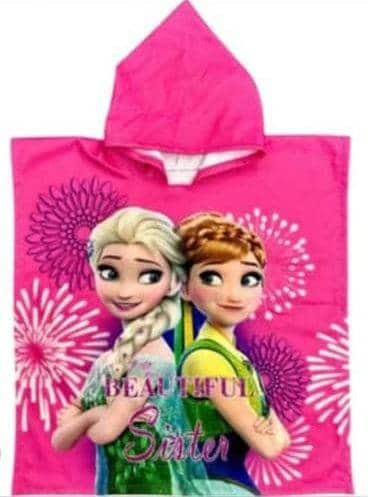CAPE-DE-PLAGE-CAPUCHE-ENFANT-REINE-DES-NEIGES-ROSE