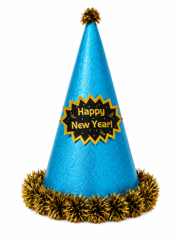 CHAPEAU-HAPPY-NEW-YEAR-LONG-BLEU-CLAIR-DOREE