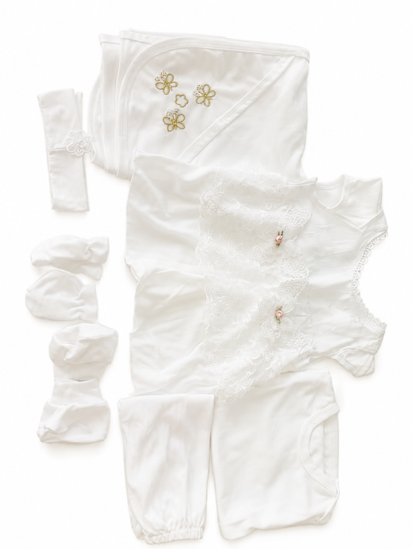 COFFRET-BAPTEME-NAISSANCE-7PCS-FILLE-BLANC-SHUCAI-BEBE