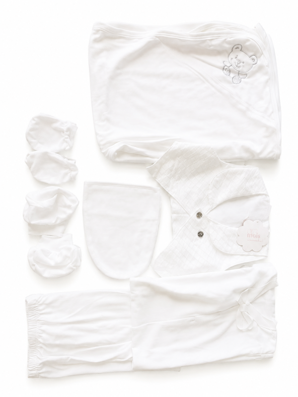 COFFRET-BAPTEME-NAISSANCE-7PCS-GARCON-BLANC-LUCKY-BABY