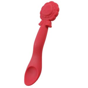 CUILLERE-BEBE-SILICONE-ROUGE