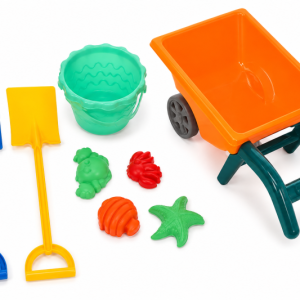 ENSEMBLE-BROUETTE-DE-PLAGE-PM-AVEC-ROUE-2-PELLES-MM-1-SEAU-3-MOULES-BEACH-TOYS
