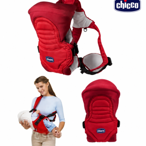 PORTE-BEBE-KANGOUROU-ERGONOMIQUE-ROUGE-CHICO