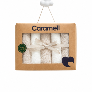 SERVIETTES-EPONGE-MINI-BEGE-COTON-PQTX5-BLANC-BEIGE