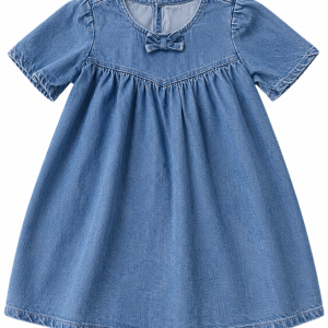 ROBE-MANCHE-COURTE-EN-JEAN-BLEU