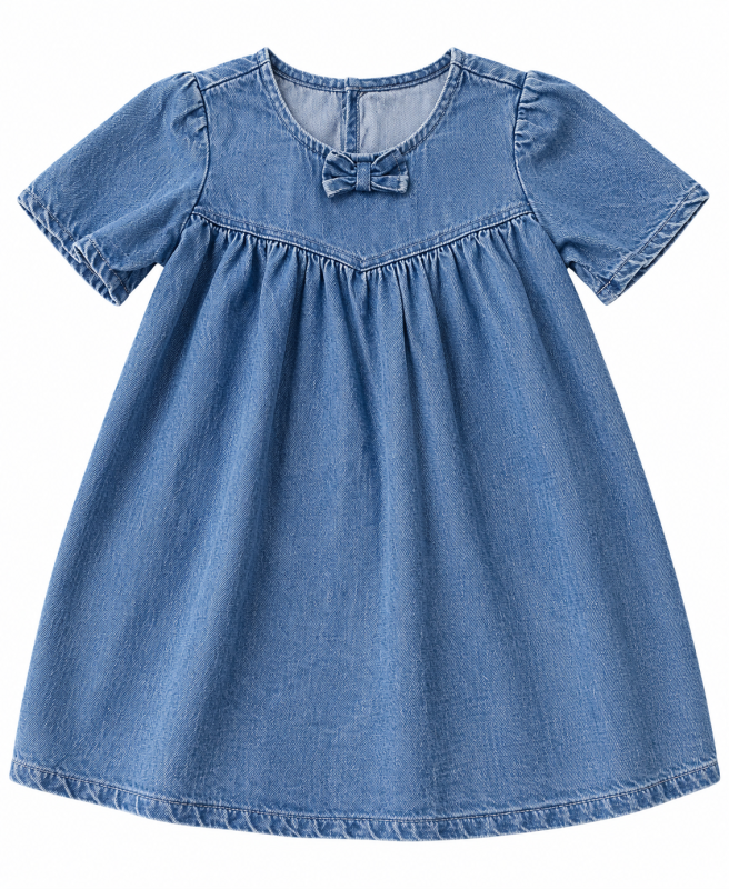 ROBE-MANCHE-COURTE-EN-JEAN-BLEU