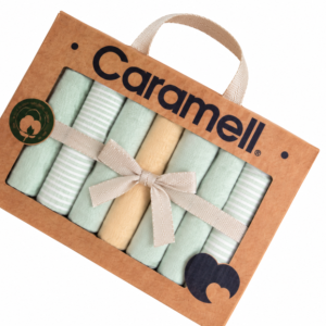 SERVIETTES-MOUCHOIRS-BEBE-COTON-PQTX7-VERT-BEIGE