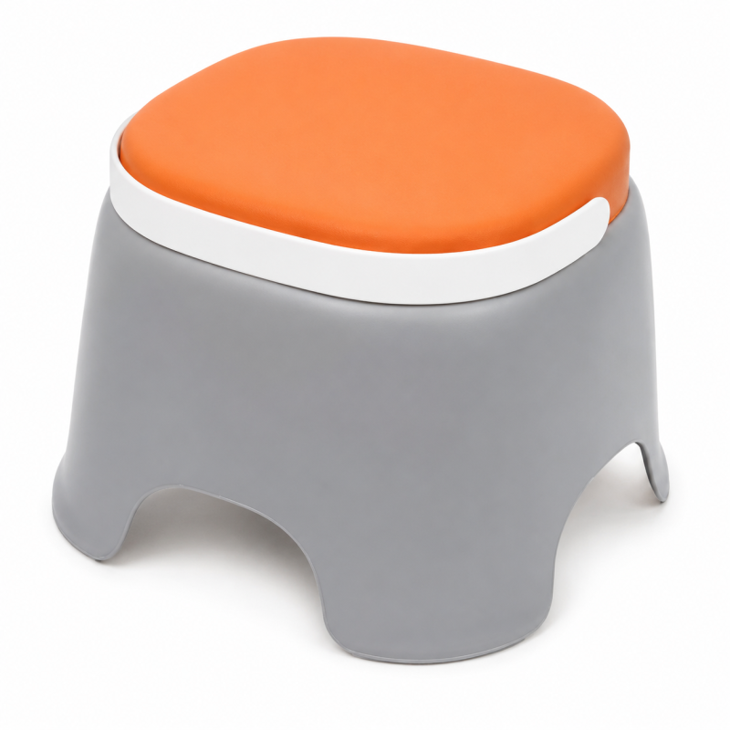 TABOURET-H20CM-GRISORANGE-POIGNEE