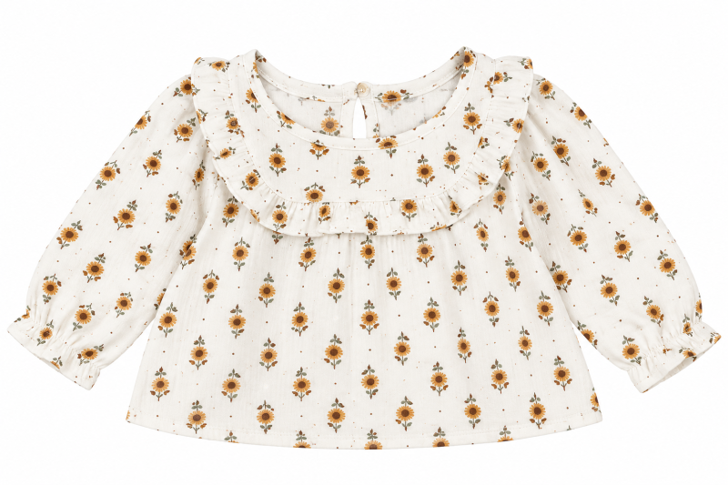 TSHIRT-MANCHE-LONGUE-BLANC-A-FLEUR-MARRON-TAILLE-NAISSANCE