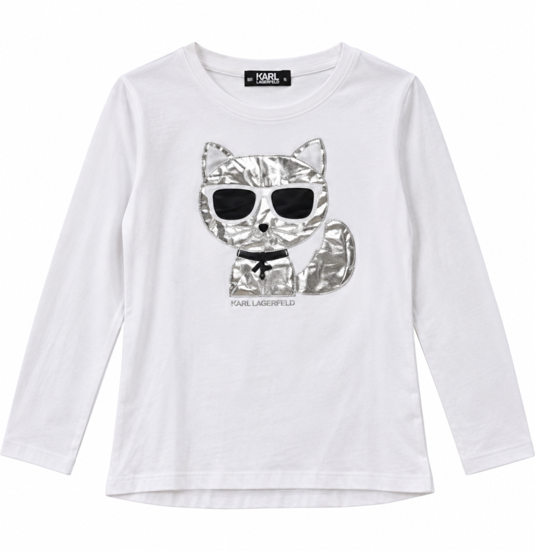 TSHIRT-MANCHE-LONGUE-BLANC-CHAT-METALISSER