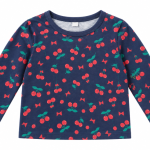 TSHIRT-MANCHE-LONGUE-BLEU-CERISE-TAILLE-2ANS