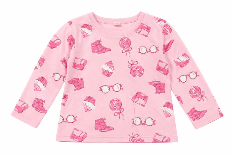 TSHIRT-MANCHE-LONGUE-ROSE-TAILLE-2ANS